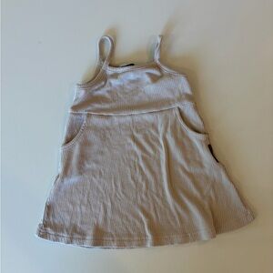 Little Bipsy Cream Ribbed Tank Dress